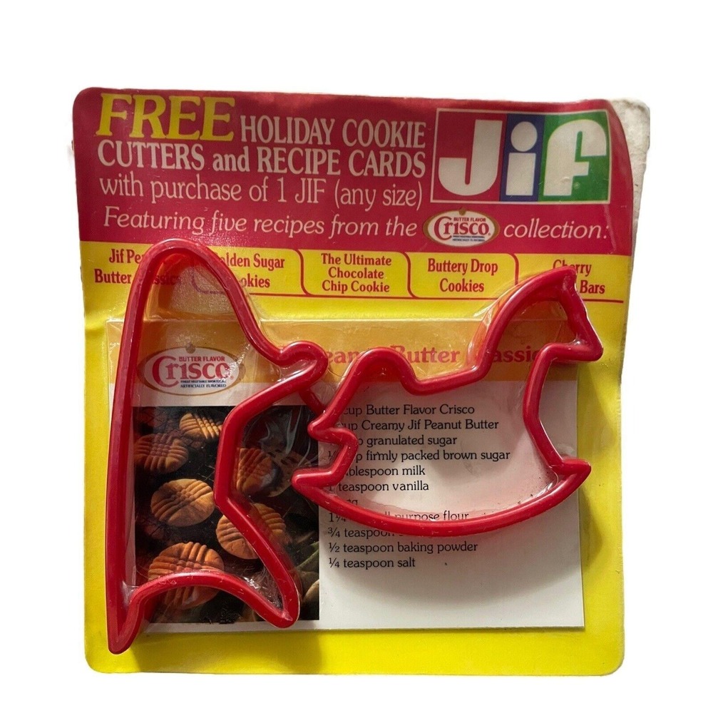 Jif Crisco Collection Holiday Cookie Cutters &‎ Recipe Cards Sleigh Horse